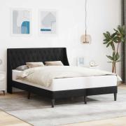 vidaXL Sängram med huvudgavel Svart 120 x 190 cm Sammet