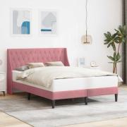 vidaXL Sängram med huvudgavel Rosa 120 x 200 cm Sammet