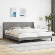 vidaXL Sängram med huvudgavel Ljusgrå 180 x 200 cm Sammet