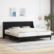 vidaXL Sängram med huvudgavel Svart 200 x 200 cm Sammet