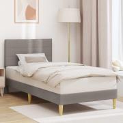 vidaXL Sängram med huvudgavel Taupe 90 x 190 cm Tyg