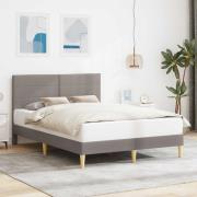 vidaXL Sängram med huvudgavel Taupe 120 x 200 cm Tyg