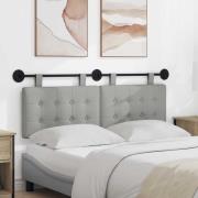 vidaXL Hängande Huvudgavel Väggmonterad Moln Grå 130 x 55 x 5 cm tyg