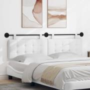 vidaXL Hängande Huvudgavel Väggmonterad Vit 190 x 55 x 5 cm tyg