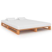 vidaXL Pallsäng utan madrass vaxbrun 140x200 cm massiv furu