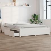 vidaXL Sängram med lådor vit 140x190 cm