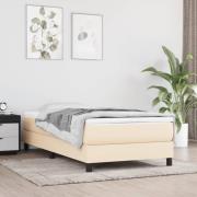 vidaXL Boxspring-sängram gräddvit 90x190 cm tyg
