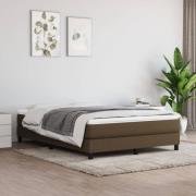 vidaXL Boxspring-sängram mörkbrun 140x190 cm tyg