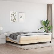 vidaXL Boxspring-sängram gräddvit 200x200 cm tyg