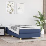 vidaXL Boxspring-sängram blå 90x190 cm tyg