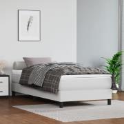 vidaXL Boxspring-sängram vit 90x190 cm konstläder