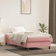 vidaXL Boxspring-sängram rosa 90x190 cm sammet