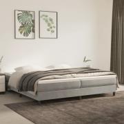vidaXL Boxspring-sängram ljusgrå 200x200 cm sammet