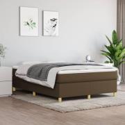 vidaXL Boxspring-sängram mörkbrun 140x200 cm tyg