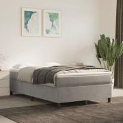 vidaXL Boxspring-sängram ljusgrå 120x200 cm sammet