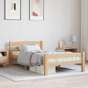 vidaXL Sängram utan madrass massiv furu 100x200 cm