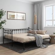 vidaXL Utdragbar sängram bäddsoffa svart metall 90x200 cm