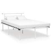 vidaXL Sängram utan madrass vit metall 120x200 cm