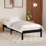 vidaXL Sängram svart massiv furu 100x200 cm