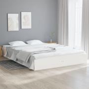 vidaXL Sängram vit massivt trä 140x200 cm