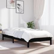 vidaXL Sängram 90x190 cm massiv furu svart