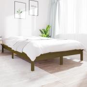 vidaXL Sängram 120x190 cm massiv furu honungsbrun