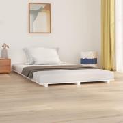 vidaXL Sängram vit 150x200 cm massiv furu