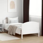 vidaXL Sängram utan madrass vit 90x190 cm massiv furu