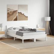 vidaXL Sängram utan madrass vit 140x190 cm massiv furu