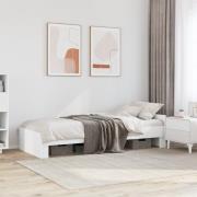 vidaXL Sängram vit 100x200 cm konstruerad trä