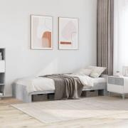 vidaXL Sängram betonggrå 90x200 cm konstruerad trä