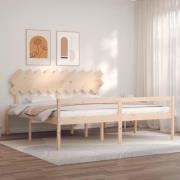 vidaXL Sängram med sänggavel 200x200 cm massivt trä