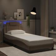 vidaXL Bed Frame "Viana" with LED without Mattress Cappuccino 90x190 c...