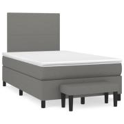 vidaXL Ramsäng med madrass mörkbrun 120x190 cm tyg