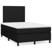 vidaXL Ramsäng med madrass & LED svart 120x190 cm tyg