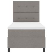 vidaXL Bäddfjäder med madrass med led Taupe 90 x 190 cm tyg