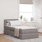 vidaXL Förvaringssäng med madrass Taupe 90 x 190 cm Konstruerat trä