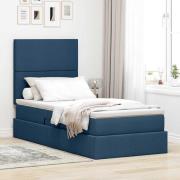 vidaXL Förvaringssäng med madrass Blå 90 x 190 cm Polyester