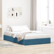 vidaXL Ottoman Sängram med lagring Mörkblå 120 x 190 cm Sammet