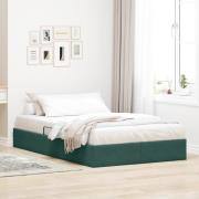 vidaXL Ottoman Sängram med lagring Mörkgrön 120 x 200 cm Sammet