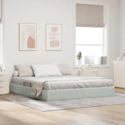 vidaXL Ottoman Sängram med lagring Ljusgrå 180 x 200 cm Sammet