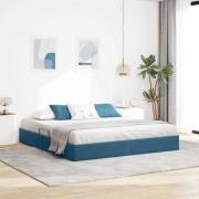 vidaXL Ottoman Sängram med lagring Mörkblå 180 x 200 cm Sammet