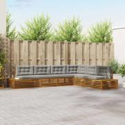 vidaXL Utomhussoffset med kudde 6 Stycke Naturlig och Ljus Grå