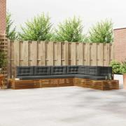 vidaXL Utomhussoffset med kudde 6 Stycke Naturlig och Antracit