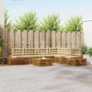 vidaXL Utomhussoffset med kudde 7 Stycke Naturlig och Beige