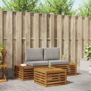 vidaXL Utomhussoffset med kudde Naturlig och Ljus Grå 59 x 59 x 37 cm