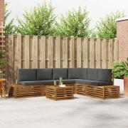 vidaXL Utomhussoffset med kudde 7 Stycke Naturlig och Antracit