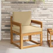 vidaXL Utomhussoffset Massivt akaciaträ och polyester Naturfärg