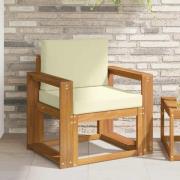 vidaXL Utomhussoffset Massivt akaciaträ och polyester Naturfärg