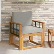 vidaXL Utomhussoffset Massivt akaciaträ och polyester Naturlig